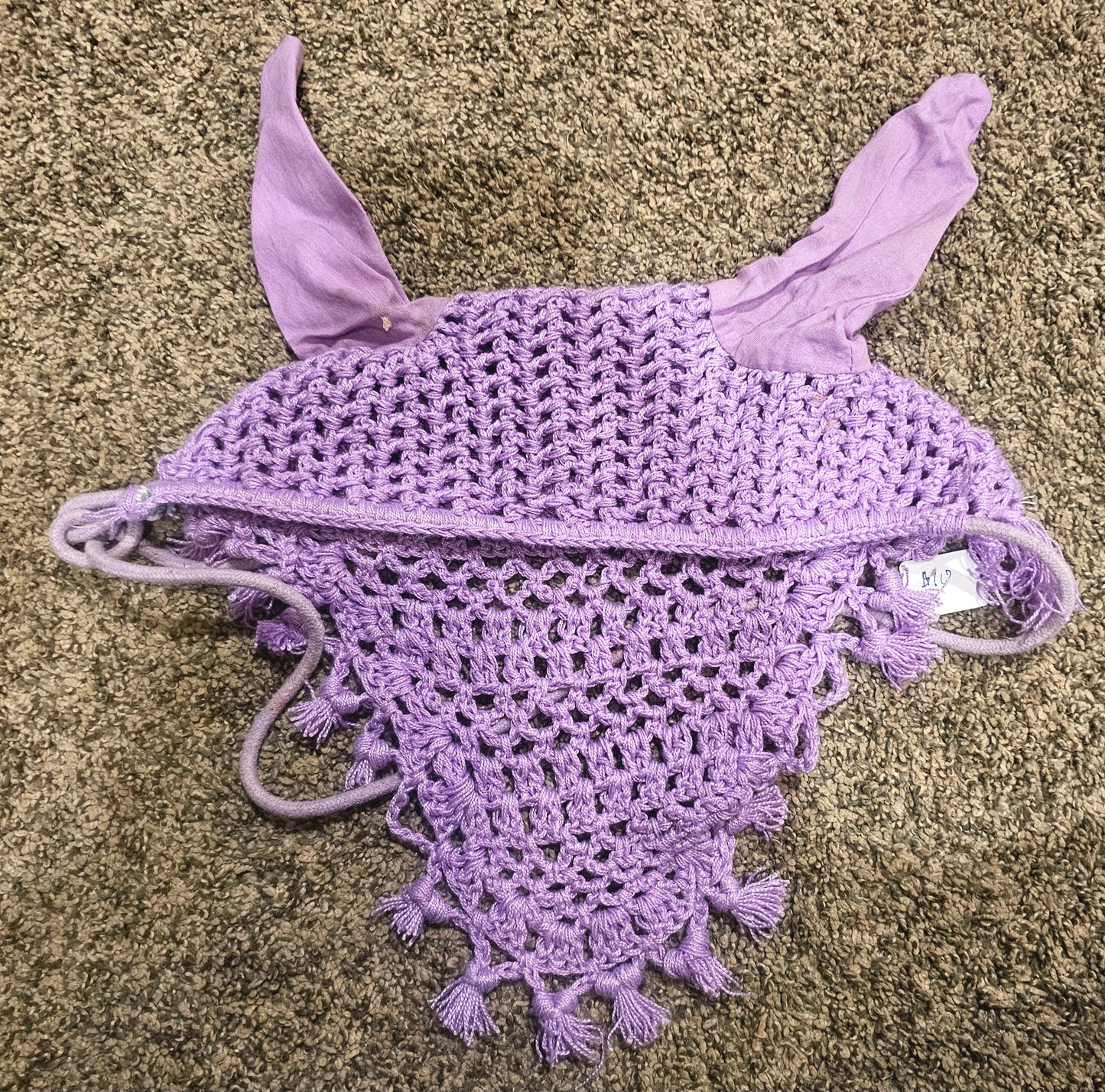 Lavender Ear Bonnet Crocheted