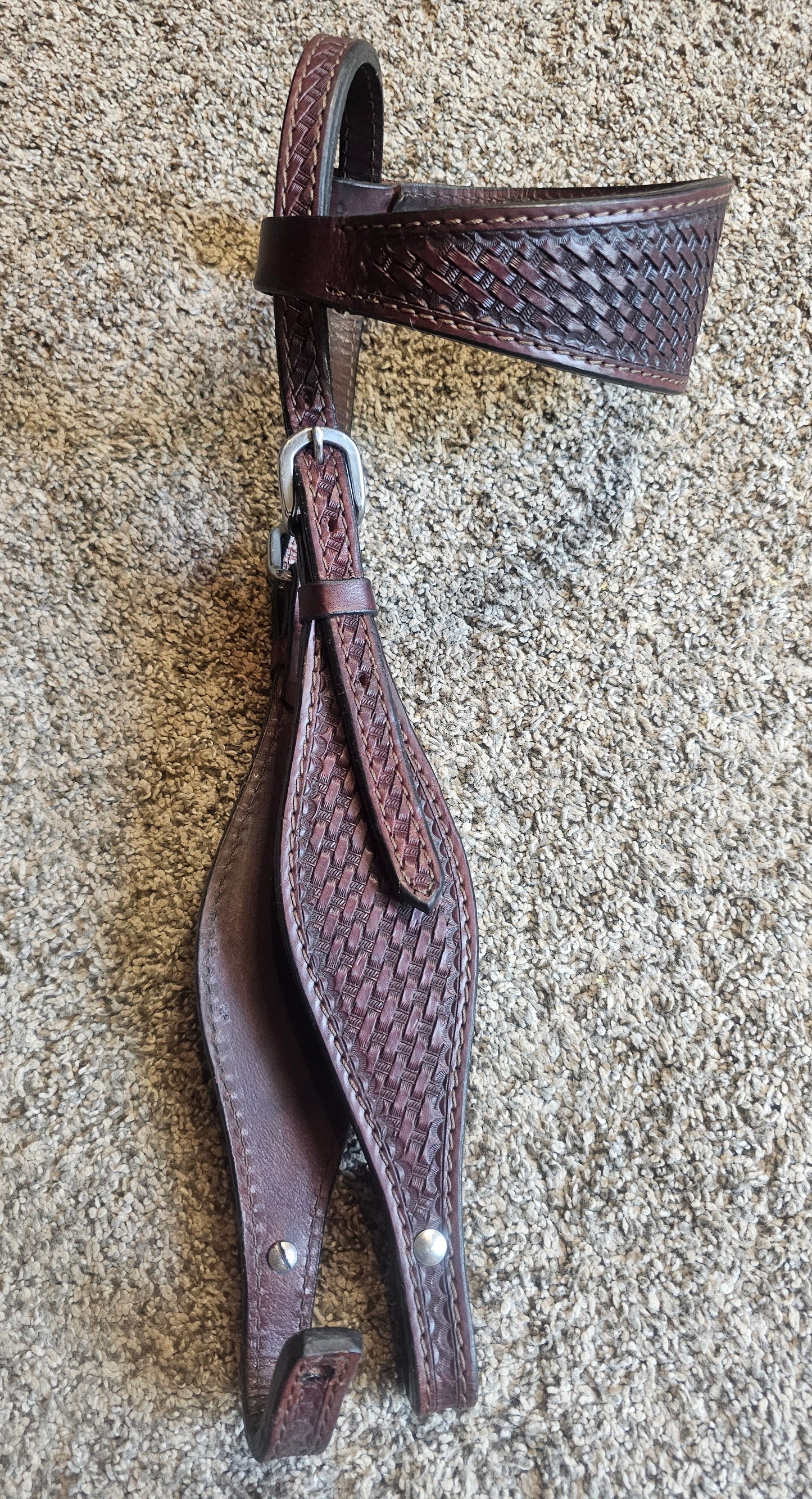 Western Browband Headstall basketweave like new