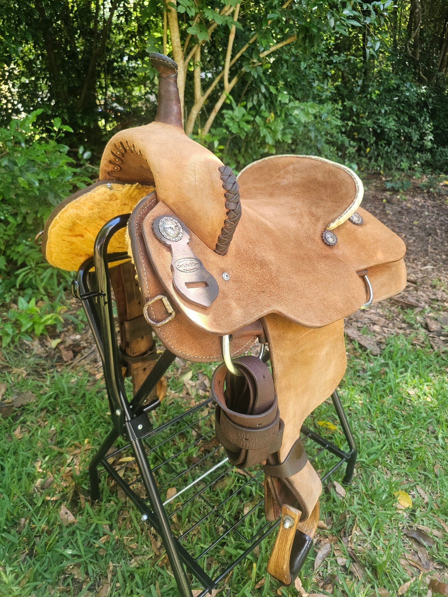 15.5" Cook Saddlery Cutting Saddle with Pencil Roll and Full Rough Out