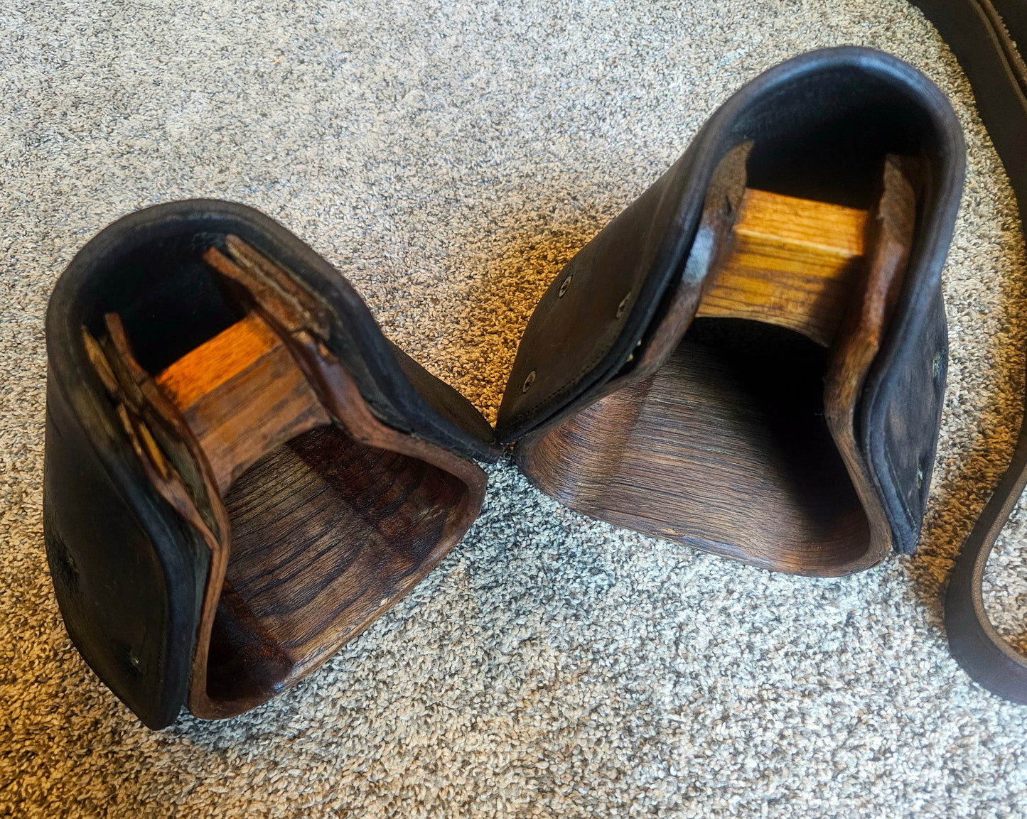 Used Pair of Tapaderos US Western Stirrups