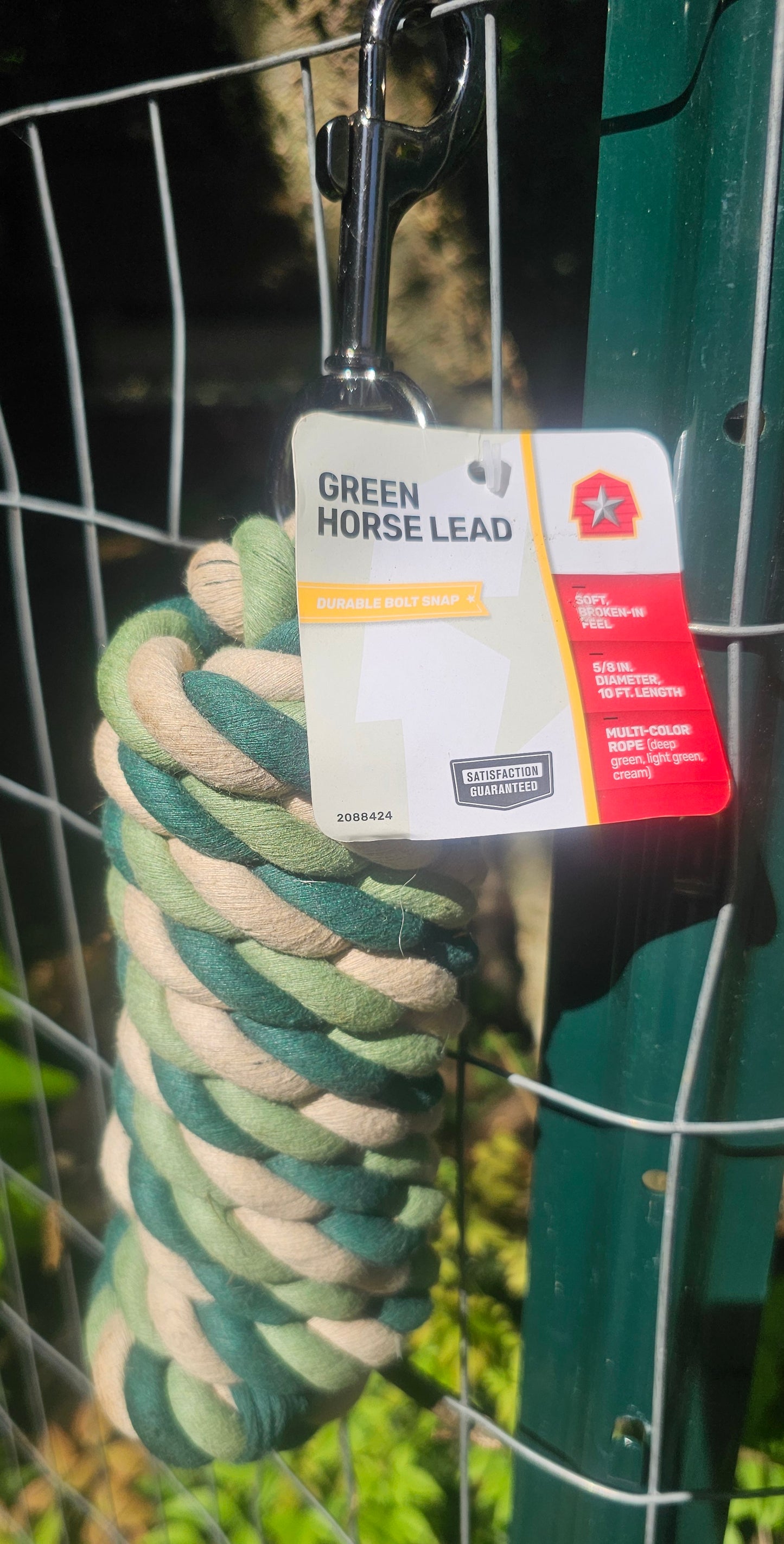 NWT Green Cotton Lead Rope