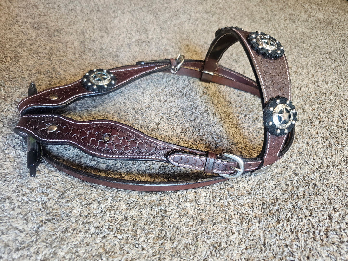 Western Browband Headstall with conchos used