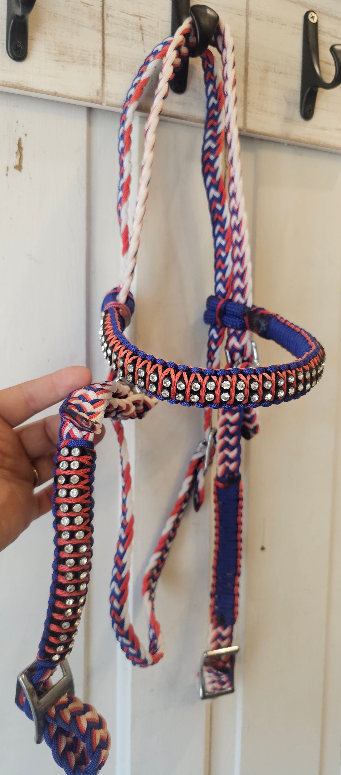 Patriotic Western Nylon Headstall with Bling, new