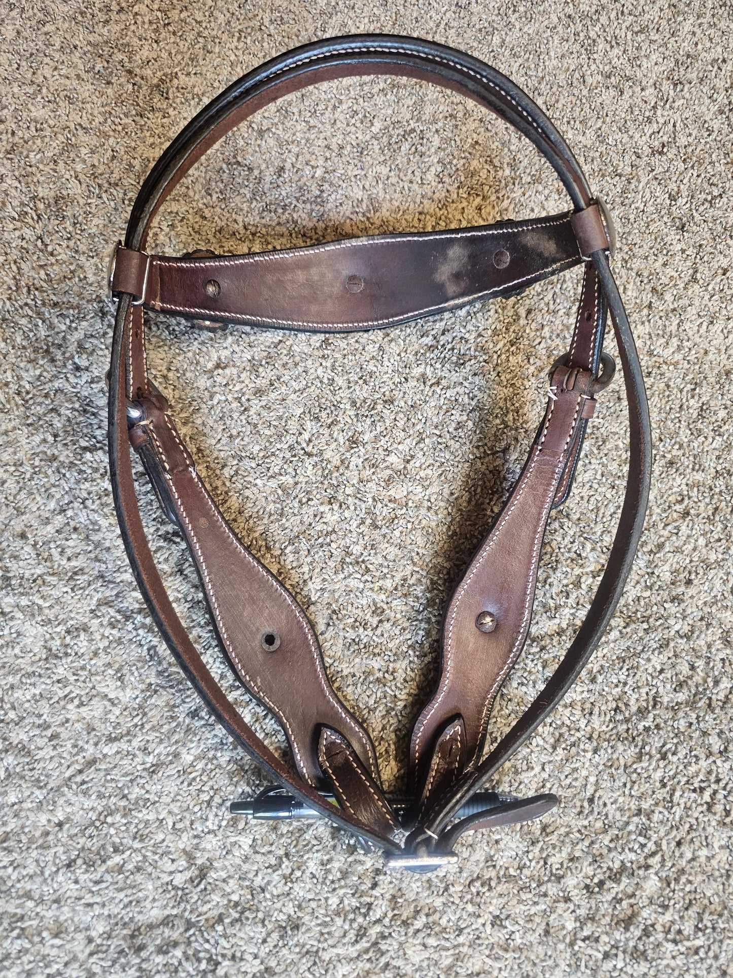 Western Browband Headstall with conchos used