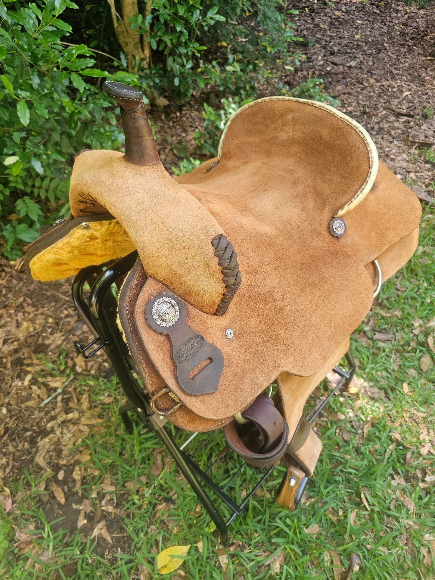 15.5" Cook Saddlery Cutting Saddle with Pencil Roll and Full Rough Out