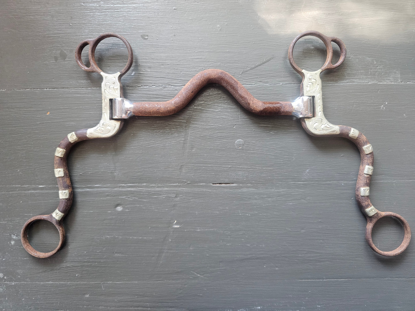 5" Western Show Curb bit plated silver