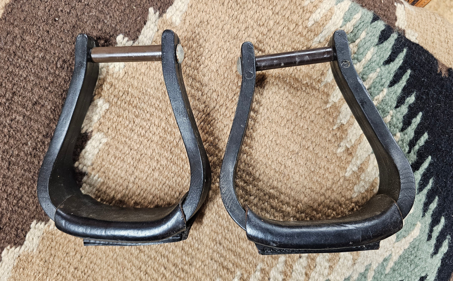 Black Western Stirrups used