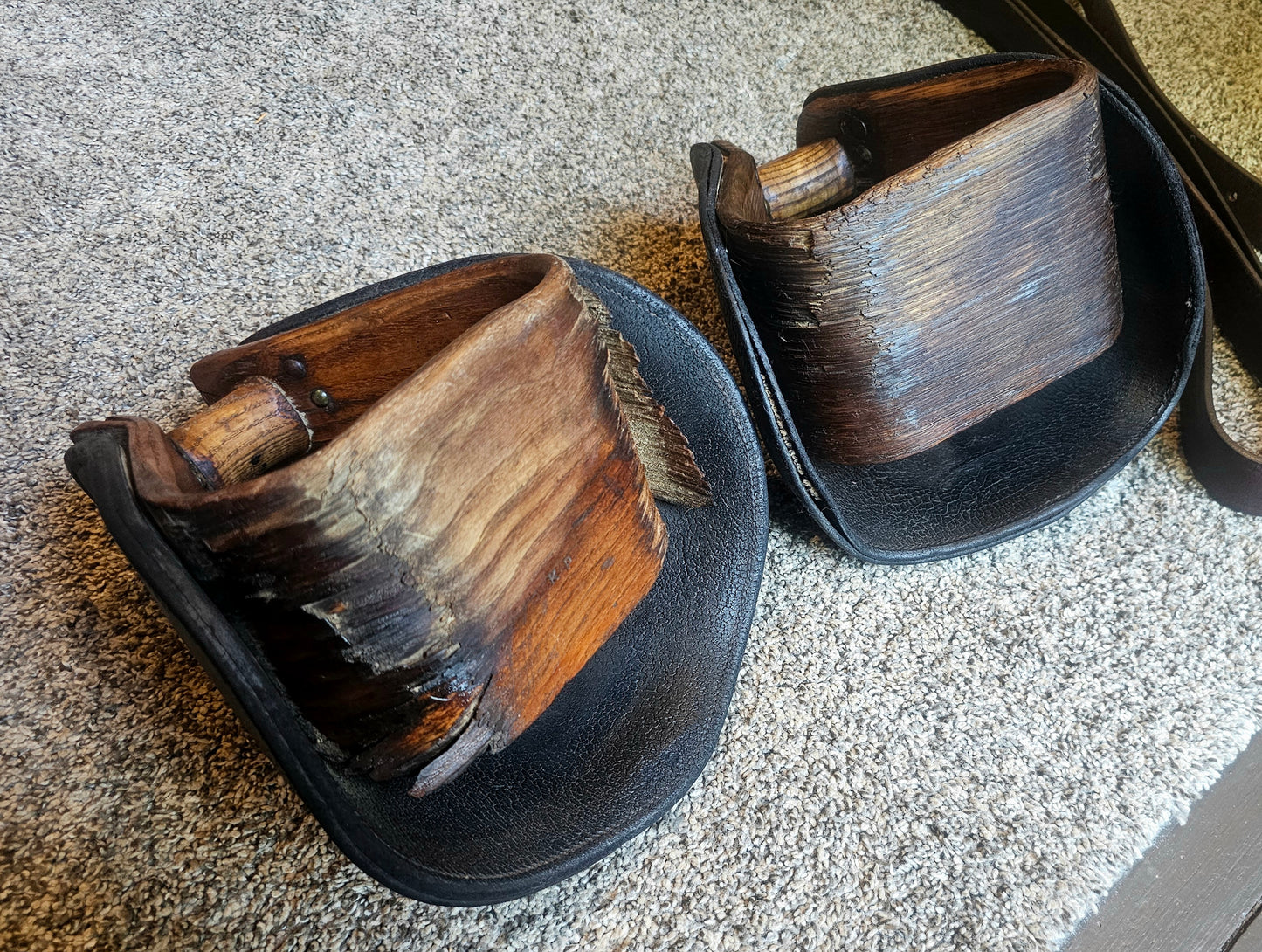 Used Pair of Tapaderos US Western Stirrups
