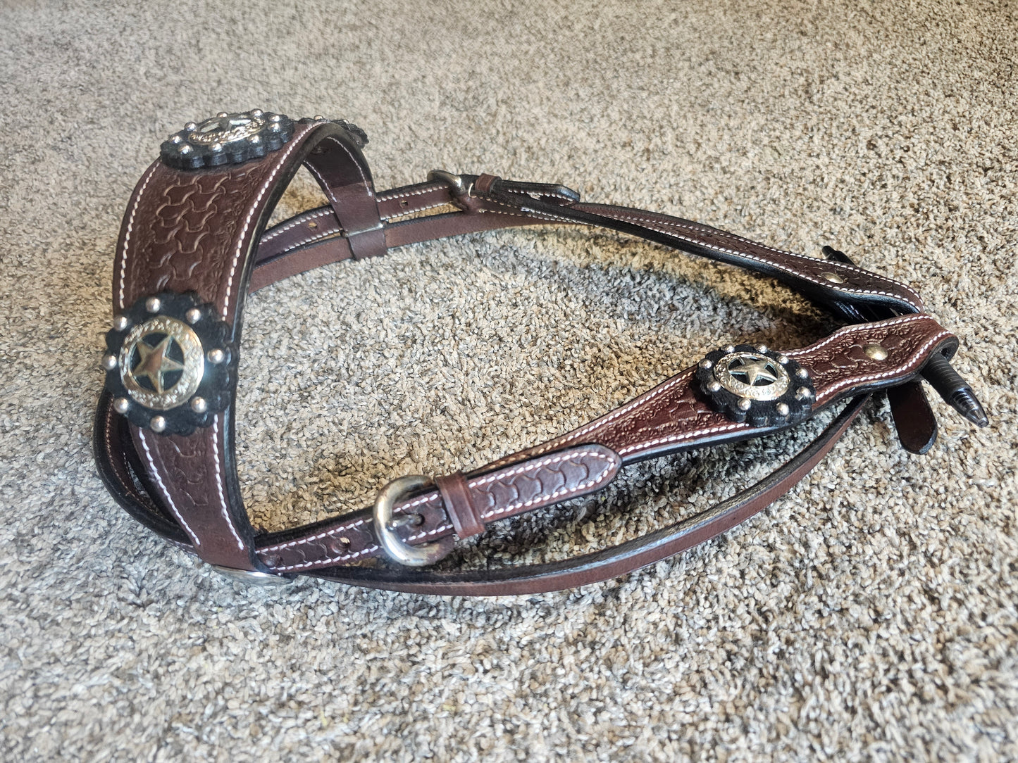 Western Browband Headstall with conchos used