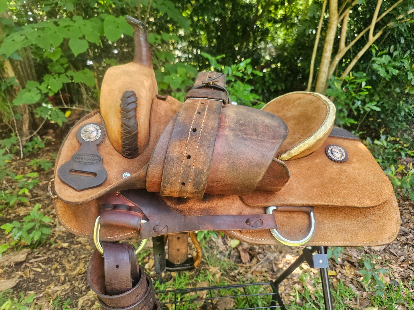 15.5" Cook Saddlery Cutting Saddle with Pencil Roll and Full Rough Out