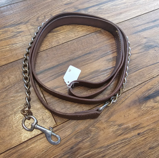 Leather lead with chain