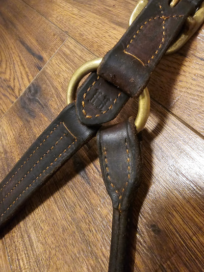Triple stitched heavy duty leather halter