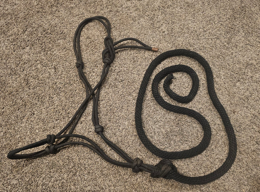 Black rope halter used