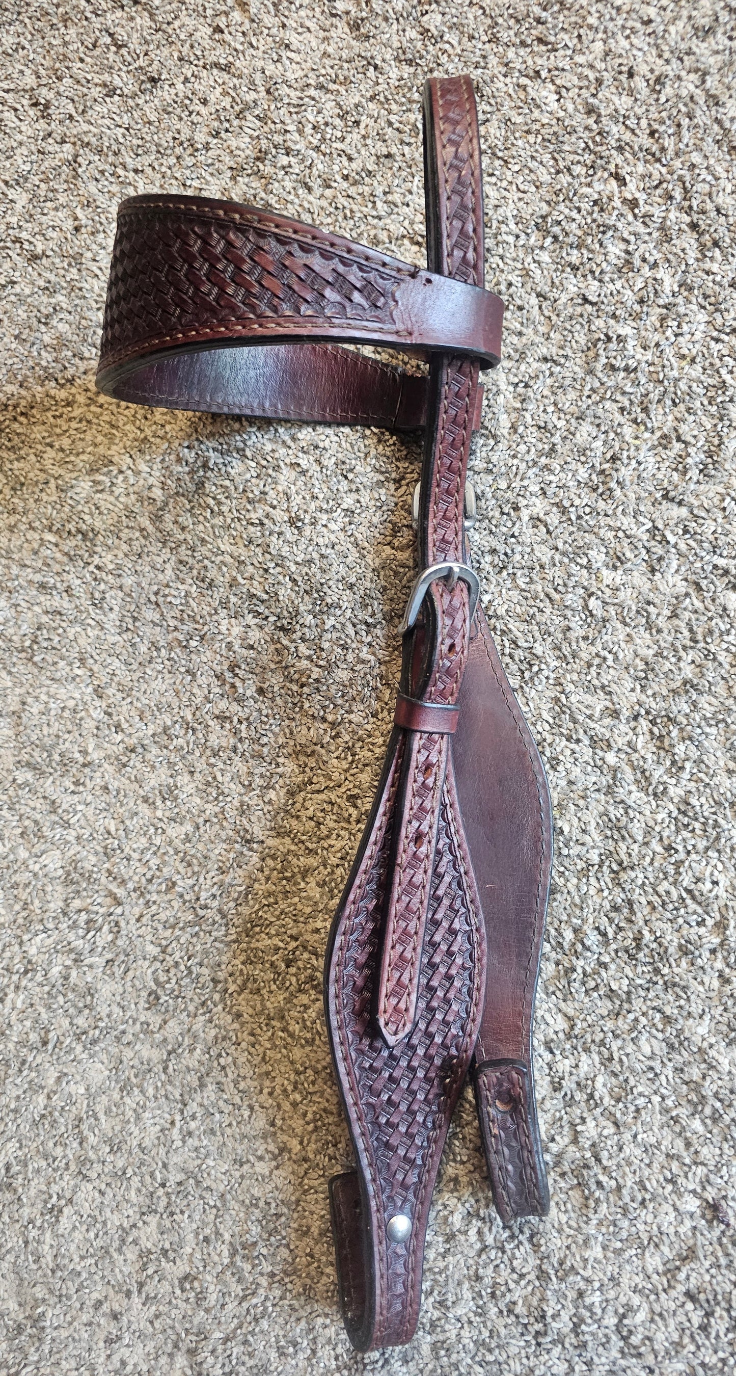 Western Browband Headstall basketweave like new