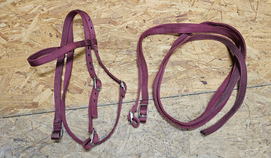 Burgundy Nylon bridle used