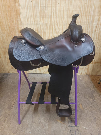 15" Rocking R Reining Saddle FQHB used