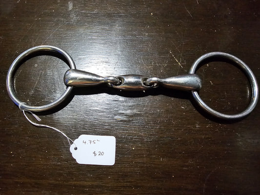 4.75" Double jointed oring snaffle bit