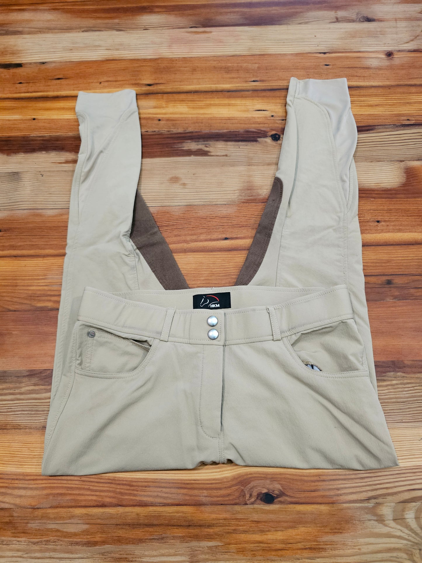 HKM Alos Hunter Tan Knee Patch Riding Breeches EU 42