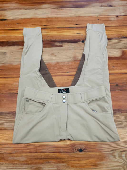 HKM Alos Hunter Tan Knee Patch Riding Breeches sz 30