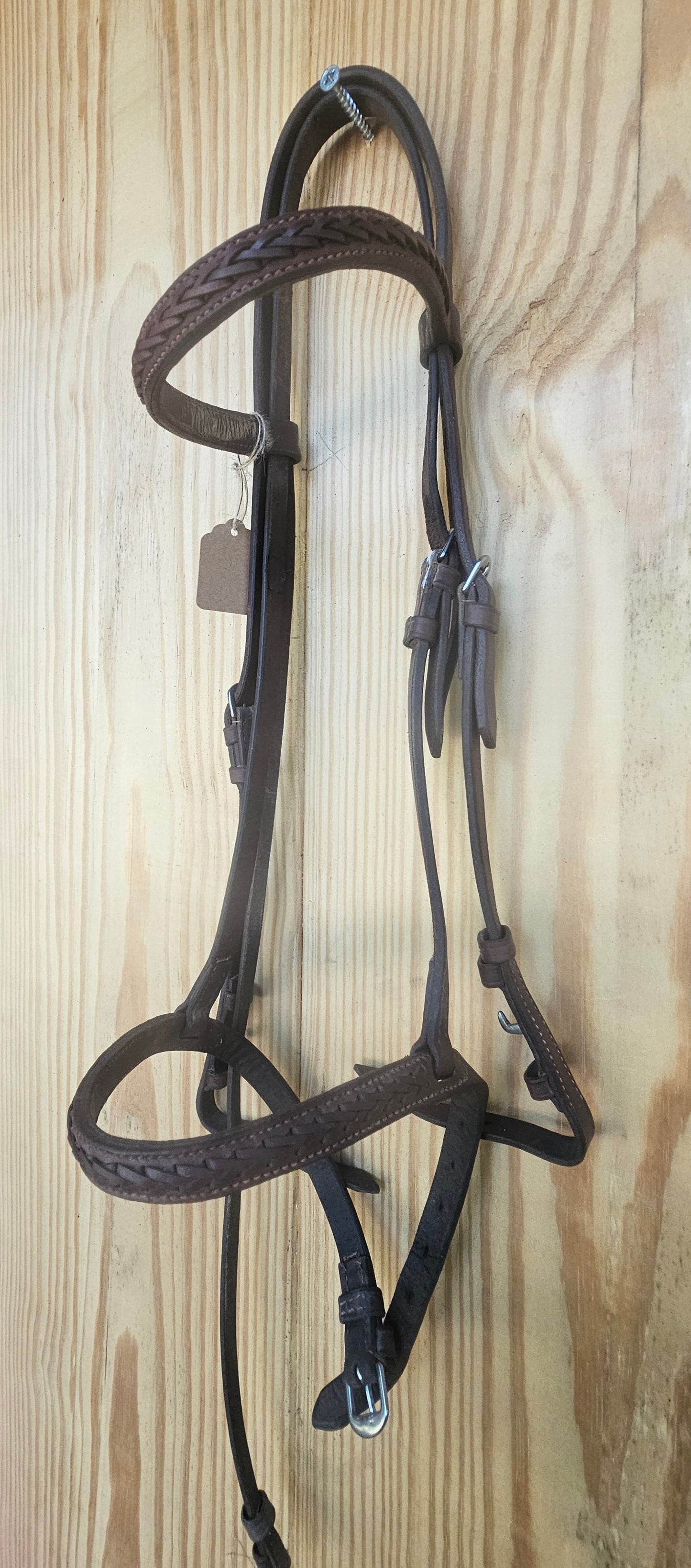Cob Brown braided Hunter bridle used