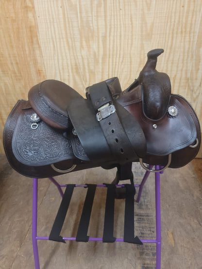 15" Rocking R Reining Saddle FQHB used