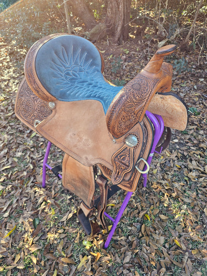 15" Circle Y "Maisie" Freedom Fit Barrel Saddle EXTRA PADDING!
