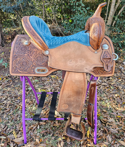 15" Circle Y "Maisie" Freedom Fit Barrel Saddle EXTRA PADDING!