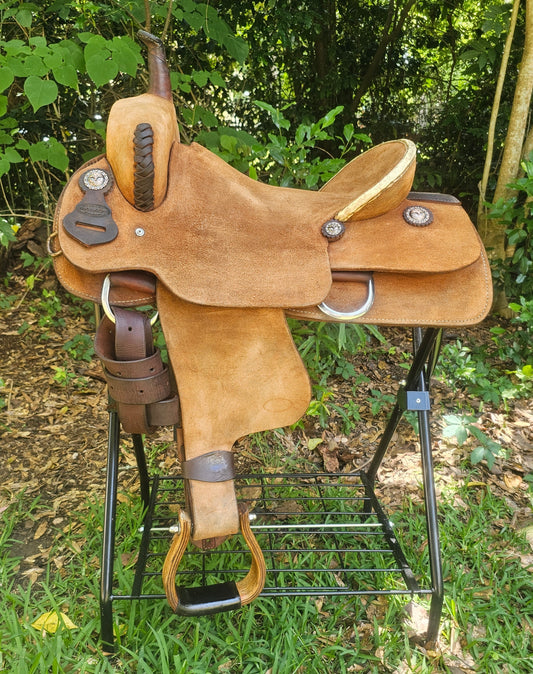 15.5" Cook Saddlery Cutting Saddle with Pencil Roll and Full Rough Out