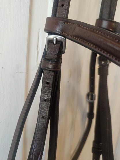 English Hunter Bridle fancy stitched full size used