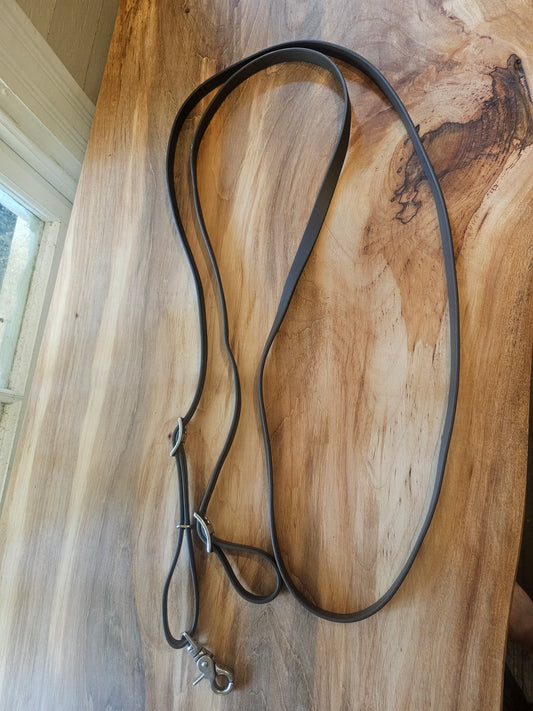 Weaver Brahma Web dark brown Trail reins used