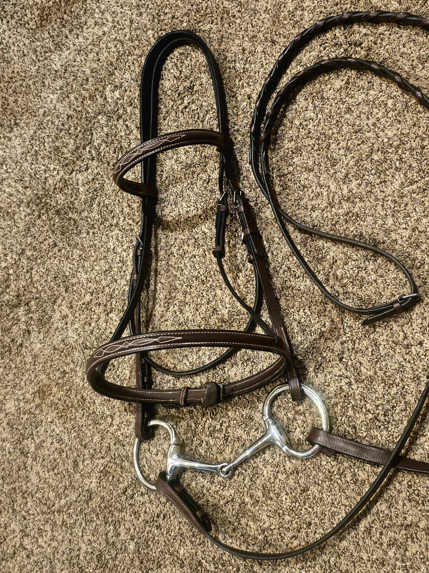 New Full Sized Fancy Stitched raised Hunter Bridle