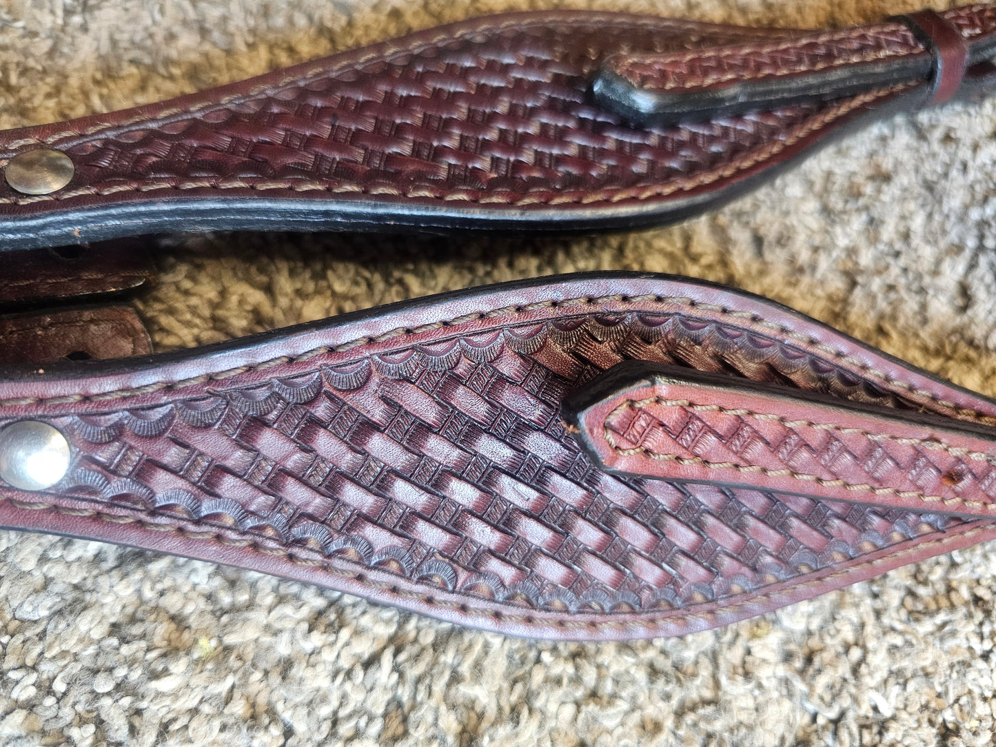 Western Browband Headstall basketweave like new