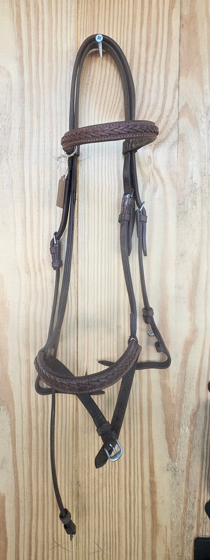 Cob Brown braided Hunter bridle used