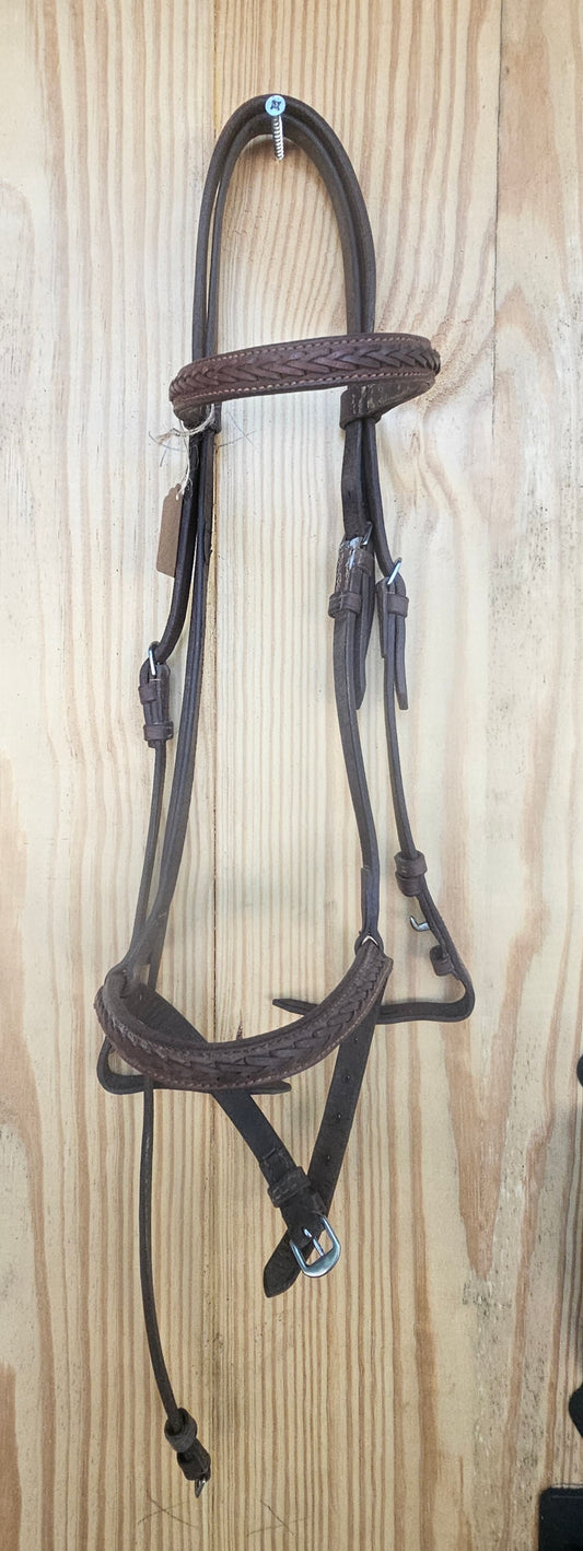Cob Brown braided Hunter bridle used