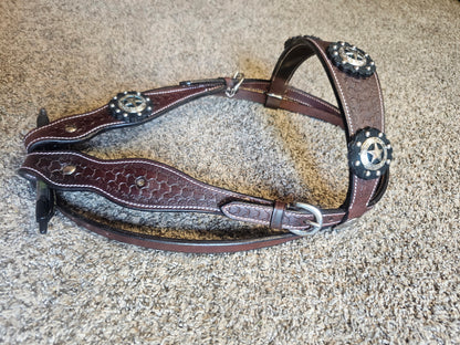 Western Browband Headstall with conchos used
