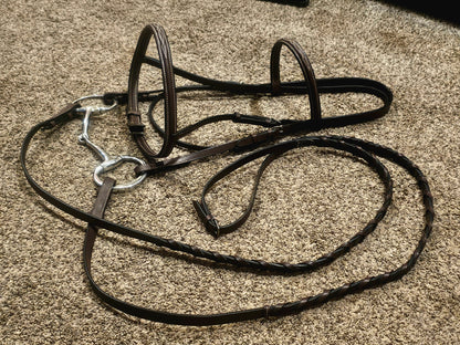 New Full Sized Fancy Stitched raised Hunter Bridle