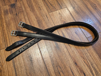 48" black stirrup leathers