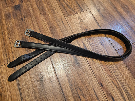 48" black stirrup leathers