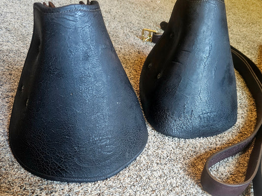 Used Pair of Tapaderos US Western Stirrups