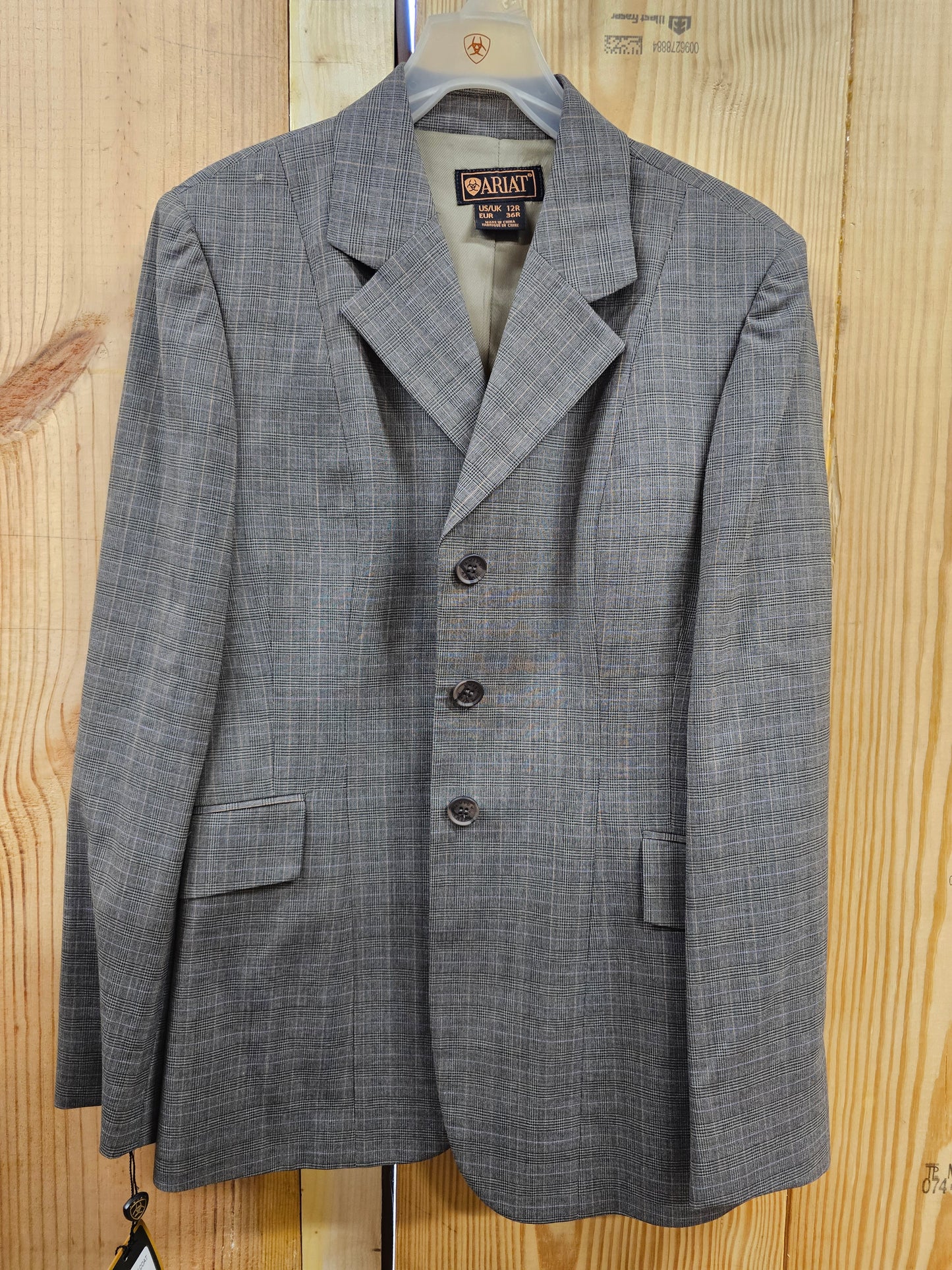 NWT Ariat Brown Plaid Trophy Coat Size 12R