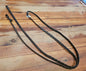 60" Used fancy stitched raised braided reins, dark brown