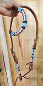 Beaded one ear headstall white