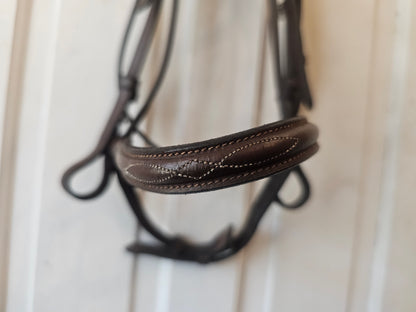 English Hunter Bridle fancy stitched full size used