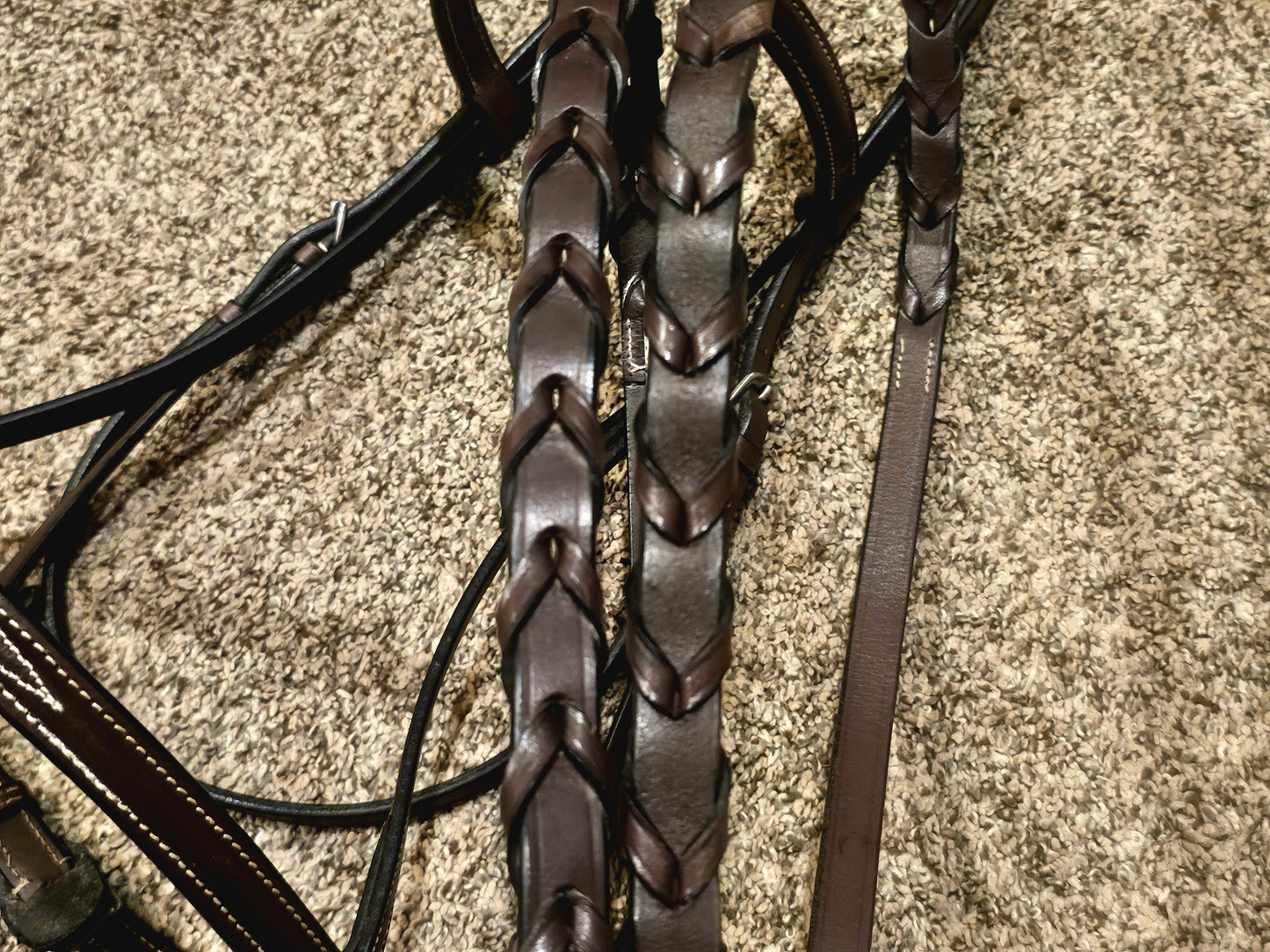 New Full Sized Fancy Stitched raised Hunter Bridle