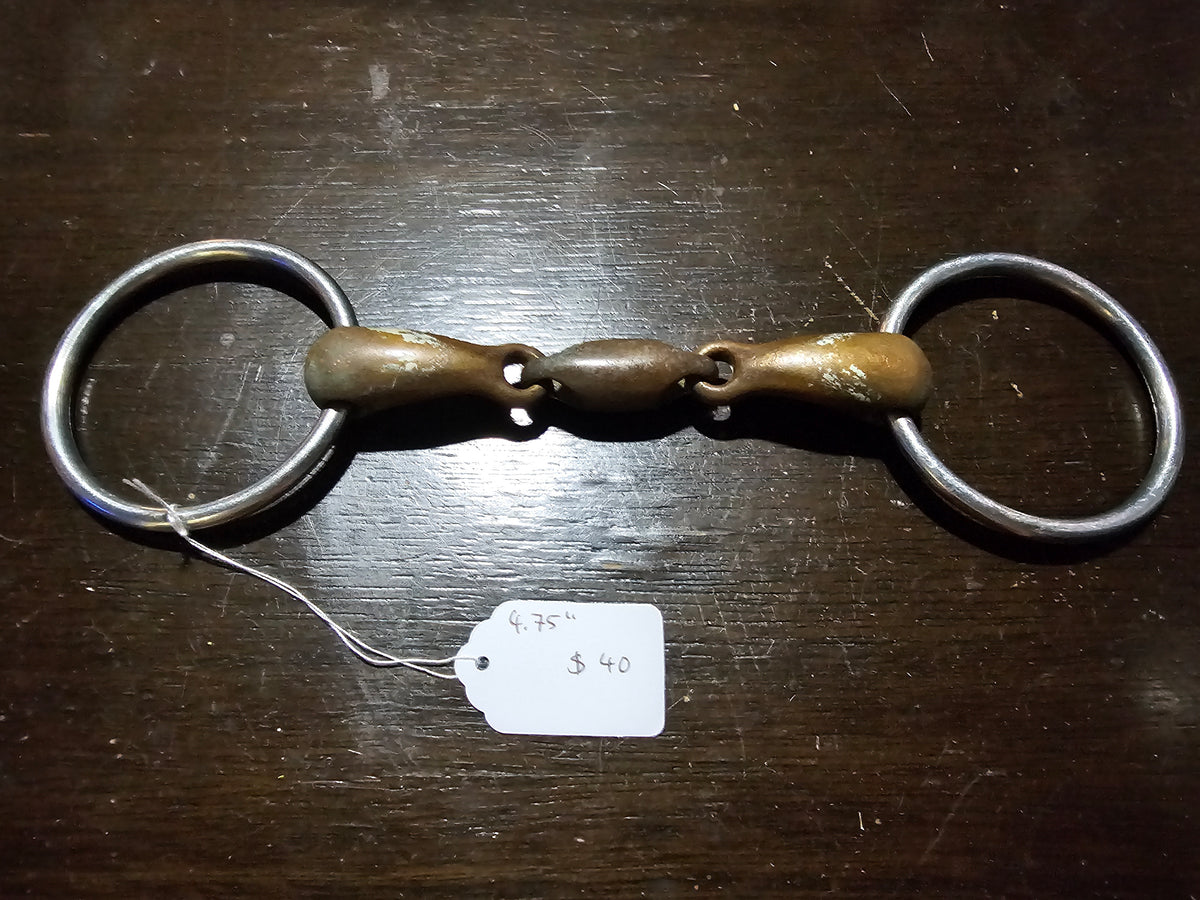 4.75" Double jointed o-ring snaffle with lozenge