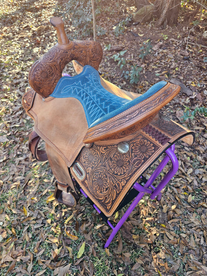 15" Circle Y "Maisie" Freedom Fit Barrel Saddle EXTRA PADDING!