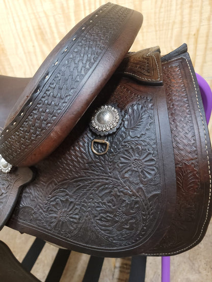 15" Rocking R Reining Saddle FQHB used