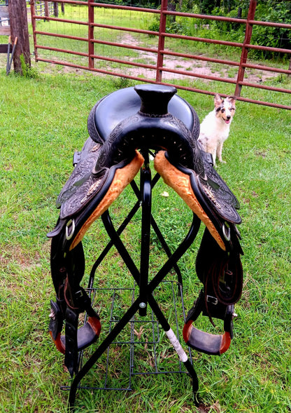 16" Circle Y Walnut Grove Flex2 Trail Saddle, wide tree