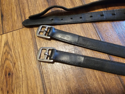 48" black stirrup leathers