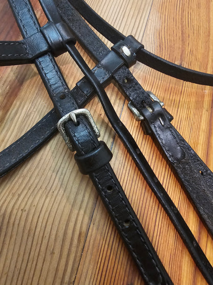 Circle Y black leather headstall